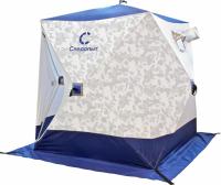 Палатка зимняя куб СЛЕДОПЫТ 1,5 х1,5 м, Oxford 210D PU 1000, 2-местная, цв.синий с принтом