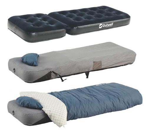 Caress Single Outwell - 3 в 1 система: спальный мешок, чехол и надувной матрас.