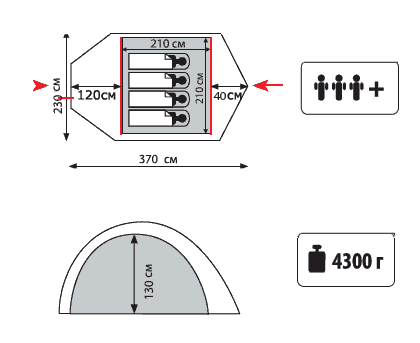 Туристическая палатка Sol Camp 3