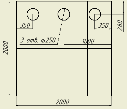 Пол 3Т со стандартными отверстиями (ПВХ)