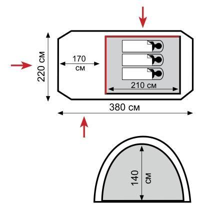 Треккинговая палатка Tramp Octave 3