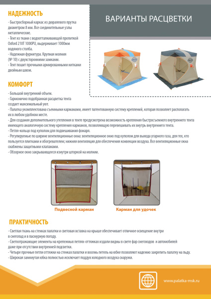 Палатка для зимней рыбалки Омуль Куб 2