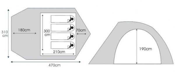 Кемпинговая палатка Camp House 4 v.1 Crusoe Camp
