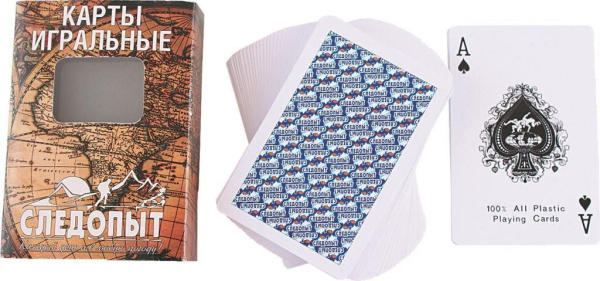 Карты игральные Следопыт, влагостойкие, пластик, 54 шт.