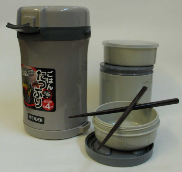 Термос для еды с контейнерами Tiger LWU-B170 Warm Silver