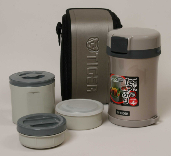 Термос для еды с контейнерами Tiger LWU-B170 Warm Silver